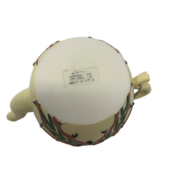 Vintage Nini Japan Hand Painted Teapot Trinket Box Floral Staffordshire Style - Picture 6 of 11